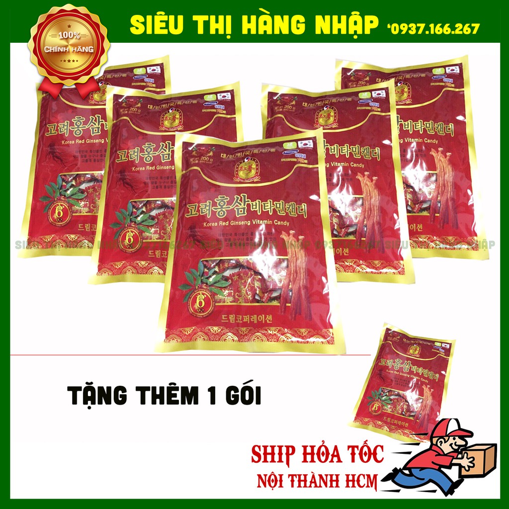 Mua 5 tặng 1 kẹo hồng sâm 6 tuổi Vitamin Hàn Quốc