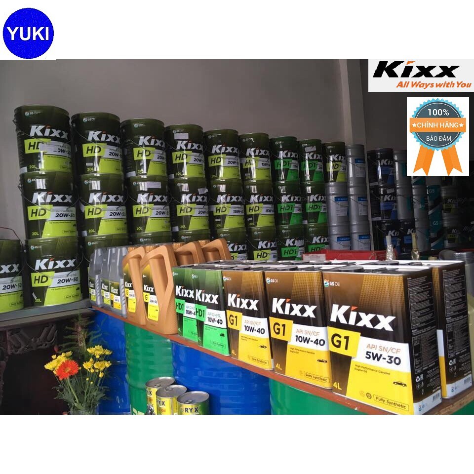 Dầu Động Cơ Kixx HD CF-4 15W/40 6L – Dầu Bán Tổng Hợp YUKI MISE Phân Phối Chính Hãng💯