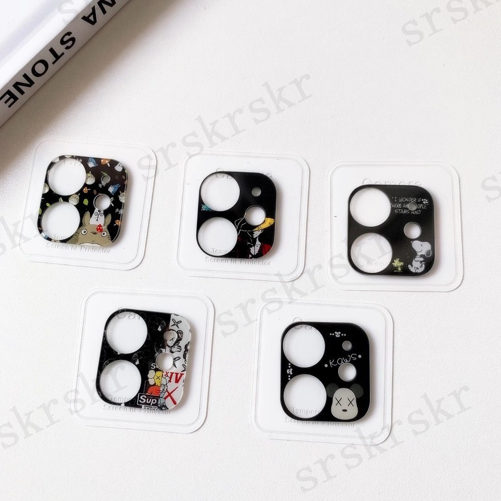 Miếng Dán Bảo Vệ Ống Kính Máy Ảnh Họa Tiết Hoạt Hình Dễ Thương Chống Trầy Cho iPhone12 mini Promax i12