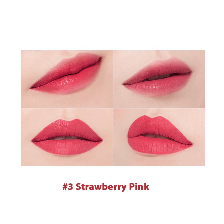 Son Matte bền màu The Rucy Blooming Lipstick 3.5g màu 3 Strawberry Pink