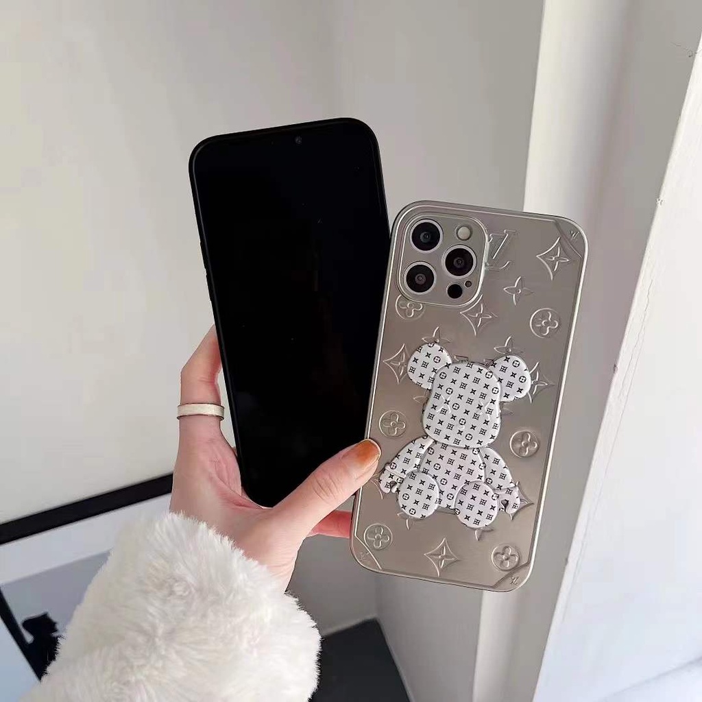 Ốp điện thoại LV cún bull Pháp thích hợp cho iphone 13 Pro Max i13 13pro 11 Pro Max i11 12Pro 12 Pro Max 7+ 8+ X Xs max