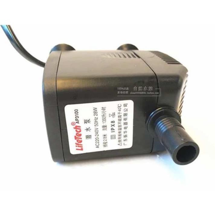 Máy bơm chìm thủy canh và hồ cá Lifetech AP 3100 Motor không chổi than- chạy liên tục