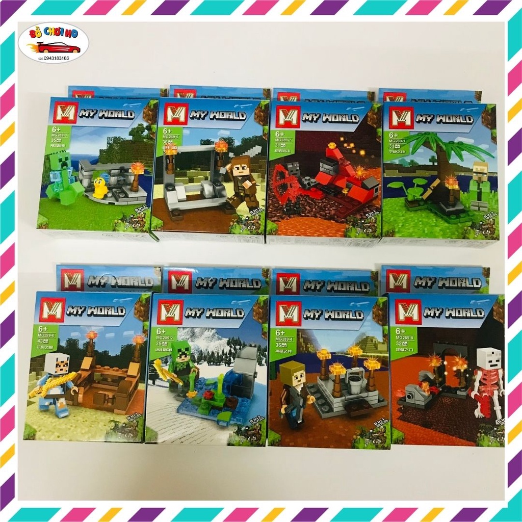 Lego minecraft, minecraft, mô hình minecraft, đồ chơi minecraft, minifigures các nhân vật PRCK63029