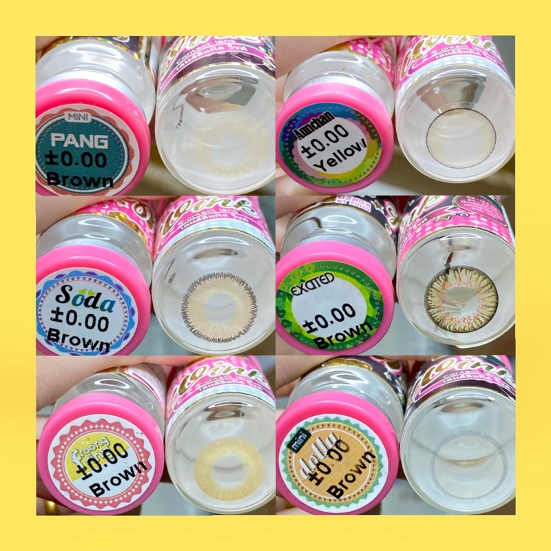 50 mẫu lens Nâu_Brown size giãn ít 14,2mm-14,3mm không độ (FREE SHIP)