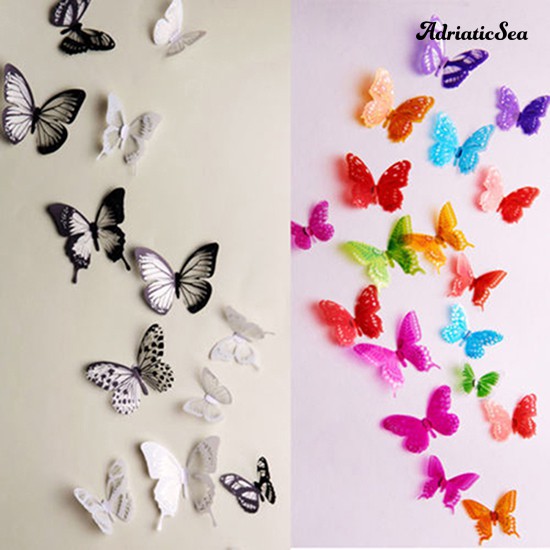 BUTTERFLY Bộ 18 Con Bướm 3d Dán Tủ Lạnh