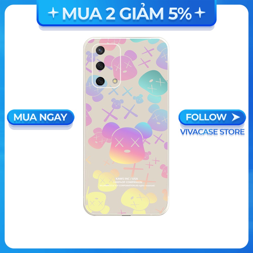 Ốp lưng cạnh vuông OPPO A1K/A5S/A74/A54/....viền bảo vệ camera hình Brik Cầu vồng