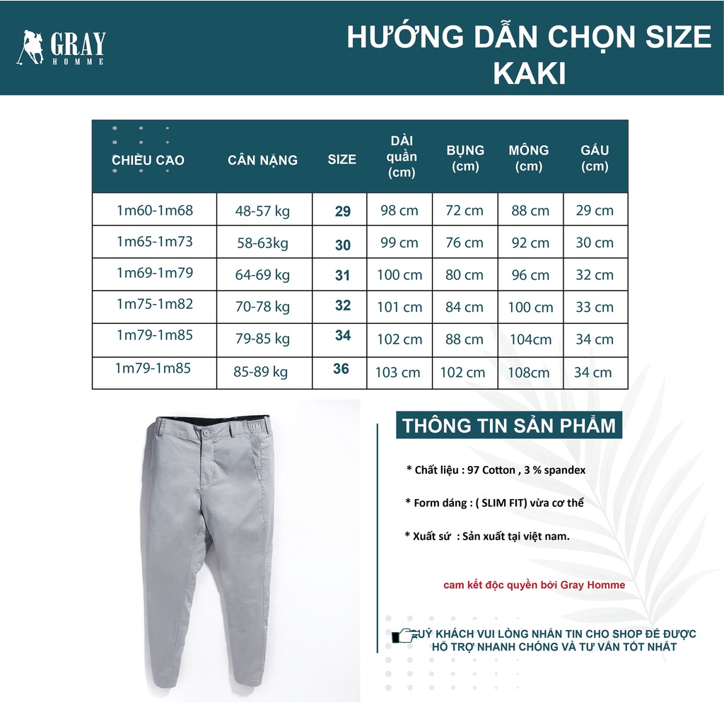 Quần kaki nam cao cấp Grayhomme siêu nhẹ co dãn, cạp phối chun trẻ trung năng động BK002