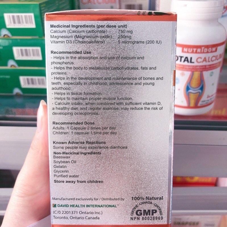 [CHÍNH HÃNG ] Total Calcium Lọ 60 viên - Giúp giảm nguy cơ loãng xương-Nhập khẩu Canada
