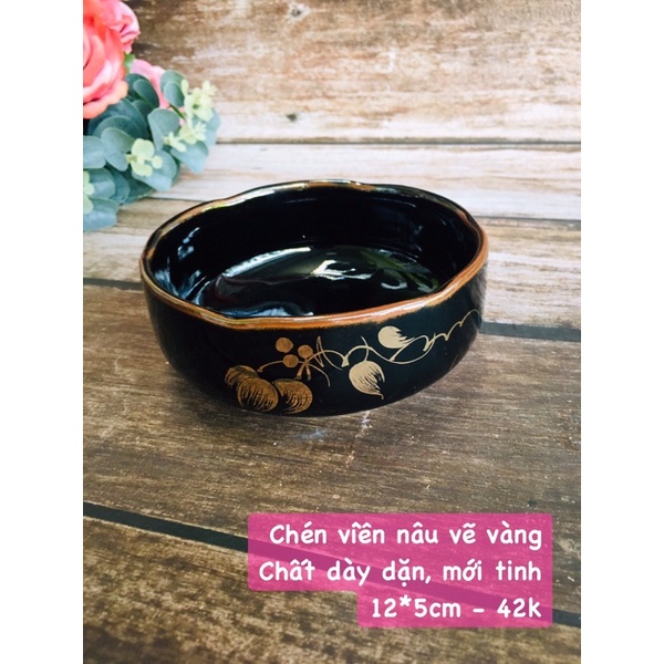 GỐM NHẬT - SET CHÉN ĐĨA MỘC ĐEN