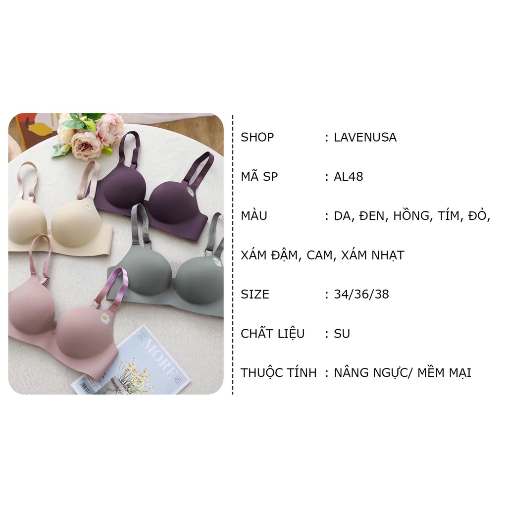 Áo lót su nữ đệm dày cao cấp nâng ngực không gọng hình hoa cúc LAVENUSA AL48