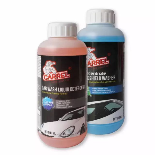 Bộ 2 nước châm bình rửa kính ôtô đậm đặc và nước rửa xe ôtô đậm đặc CARREL
