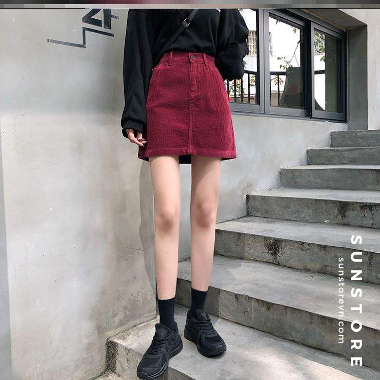 Chân váy ngắn form ôm nhung 2 màu Ulzzang
