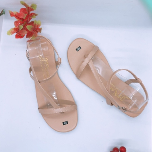 Giày sandal đế bệt dây mảnh chéo
