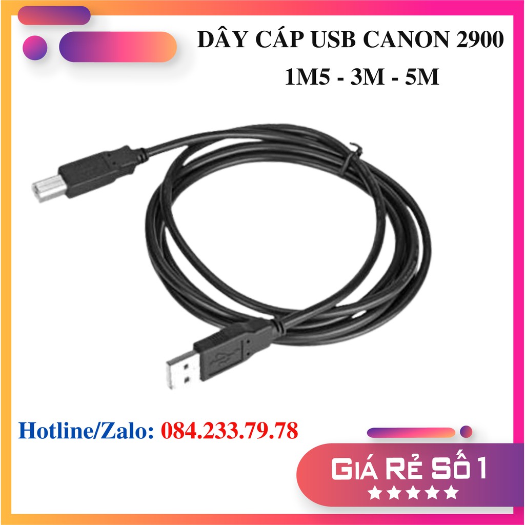 Dây cáp USB máy in Canon 2900 loại 1M5 – 3M – 5M