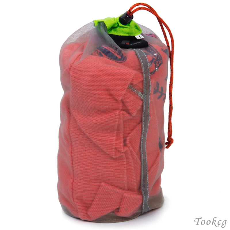 Travel Camping Outdoor Ultralight Mesh Stuff Sack Drawstring Storage Bag for Large Sleeping Bag Down Jacket