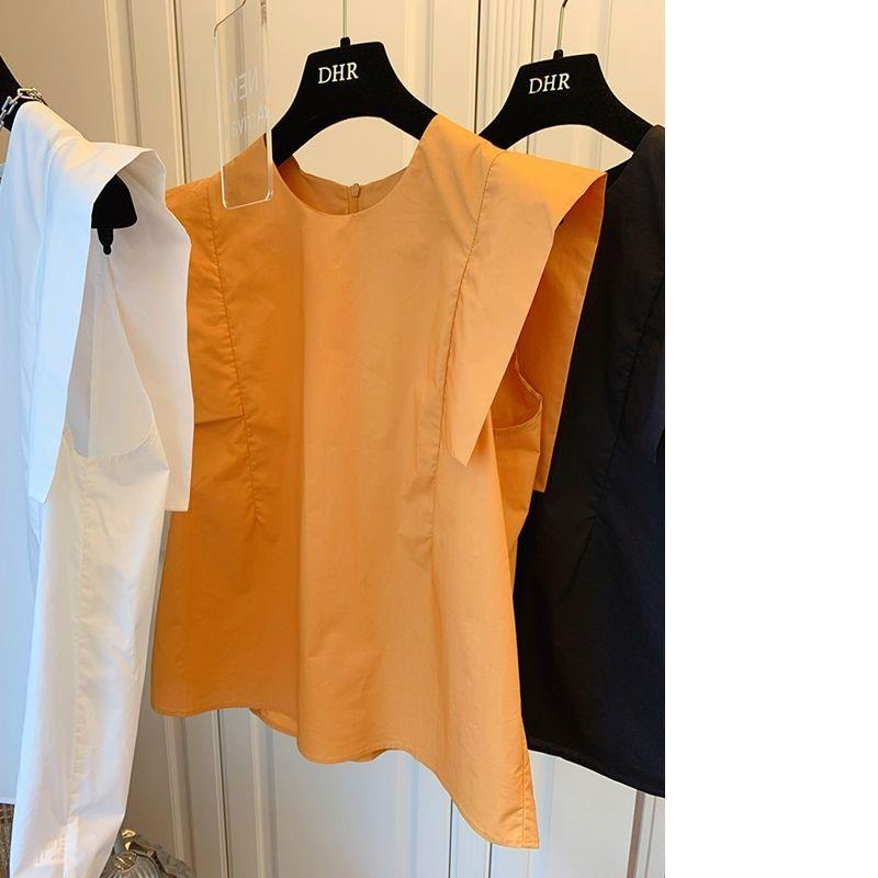 Áo Thun Mỏng Dáng Rộng Tay Bay Phong Cách Pháp Hàn Cổ Điển Thiết Kế Thời Trang
