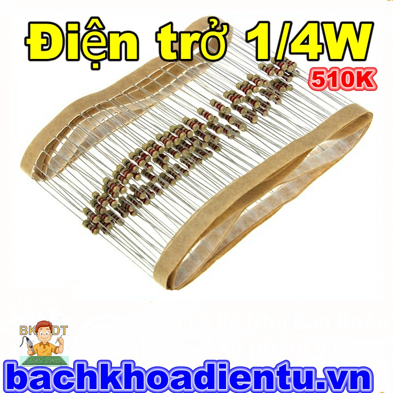 Điện trở 510K 1/4W túi 100c