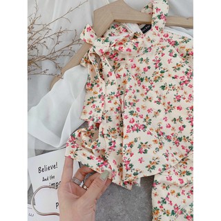 ĐẦM HOA CỔ YẾM THẮT NƠ