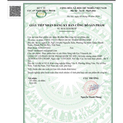 Siro bổ mắt cho bé Eye vitamed Hộp 20 gói từ việt quất, betacaroten, vitamin A và Lutein, sáng mắt, giảm cận thị