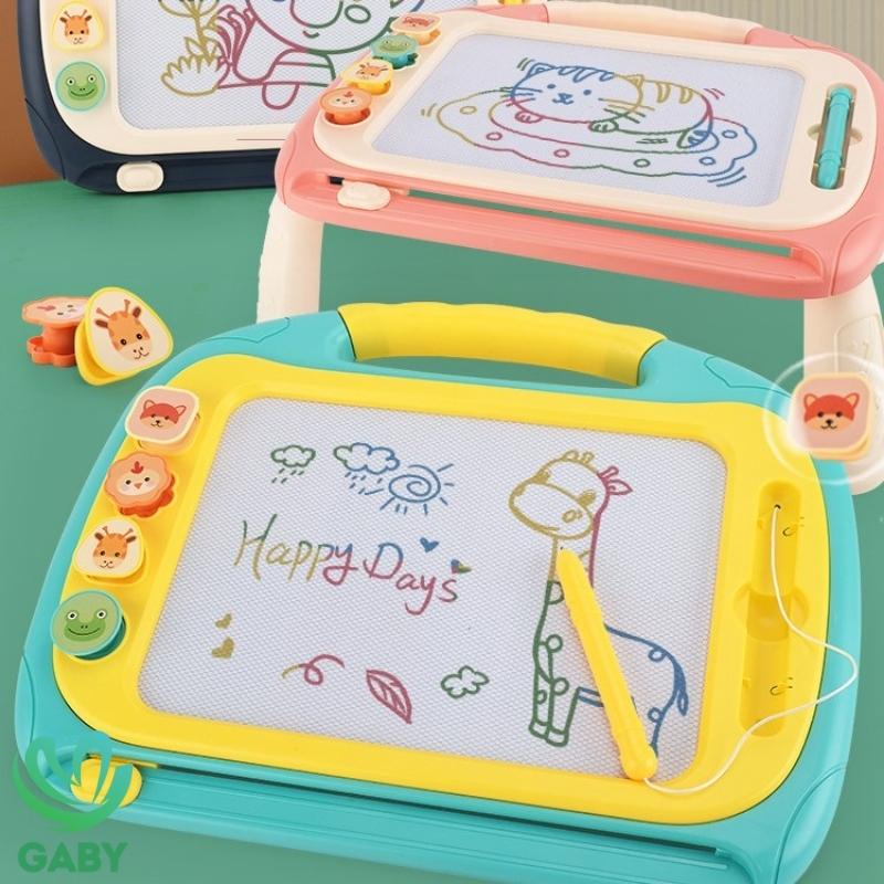 Bảng vẽ tự xóa thông minh cho bé có chân bàn loại to GABY bảng từ tính tập viết, tập vẽ, an toàn, không lem mực