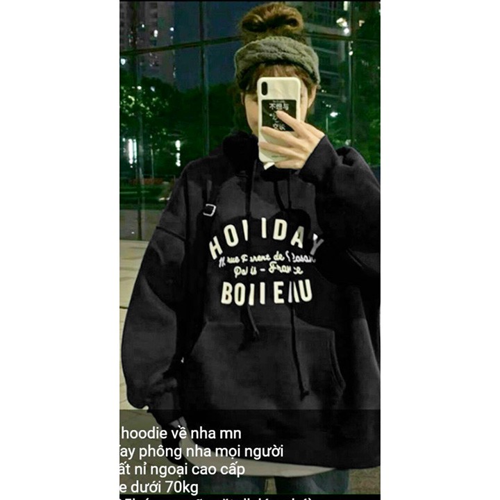 ÁO HOODIE - ÁO KHOÁC NỈ NGOẠI Form Dơi Tay Phồng Holiday Boileau (HD2530 - Kèm Ảnh Thật) | BigBuy360 - bigbuy360.vn