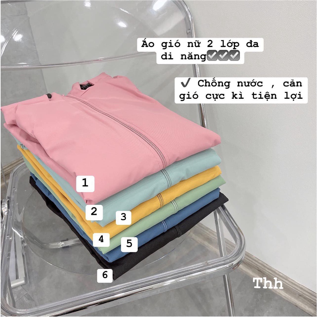 Áo gió khoác gió NỮ chất liệu tráng cao cấp chống nước chống gió