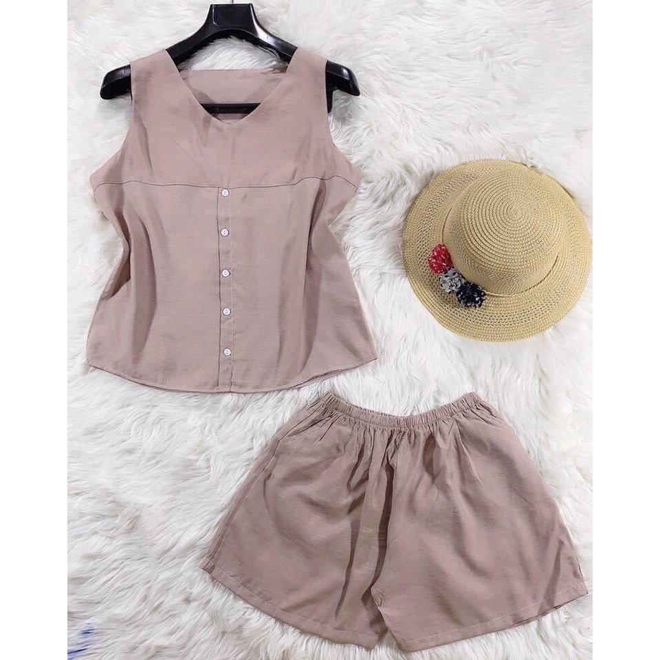 Bộ nữ mặc nhà 🌸FREESHIP🌸  Bộ Đũi Cúc 🌸FREESHIP🌸  Bộ Ngủ Mới Nhất 2020 | BigBuy360 - bigbuy360.vn