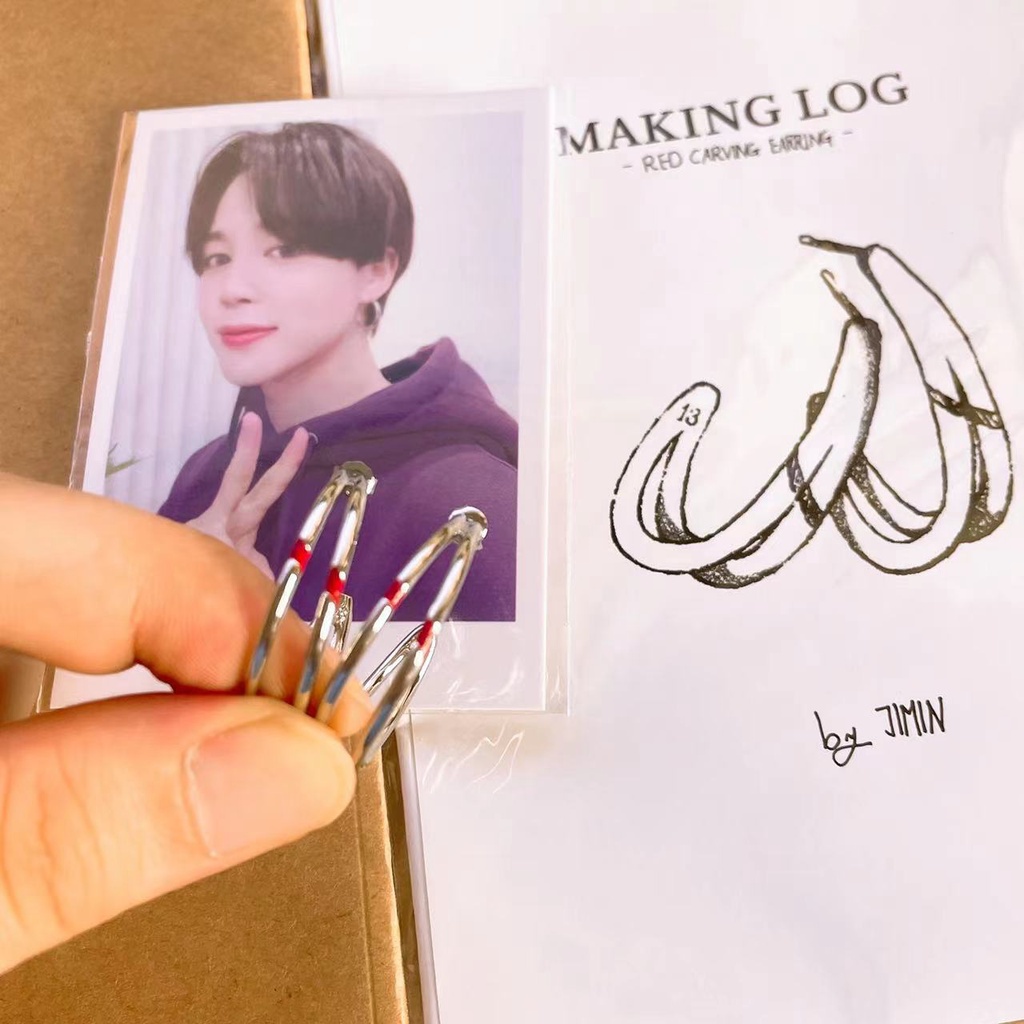 Bộ Sưu Tập Chất Lượng Cao Bộ Sưu Tập Hoa Tai MERCH By BTS Jimin