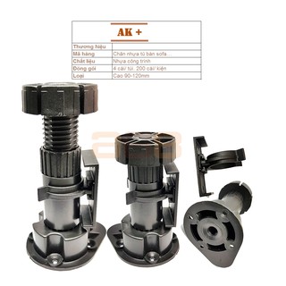 Chân bàn có điều chỉnh độ cao, Chân nhựa tăng chỉnh 95-125mm BỘ 4 CÁI