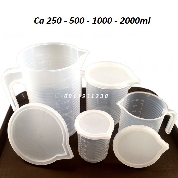Có nắp Ca Ly đong đinh lượng 250ml - 500ml - 1L - 2L - 3.5L - 5L  làm bánh, pha chế  BẾP NHÀ BEAR