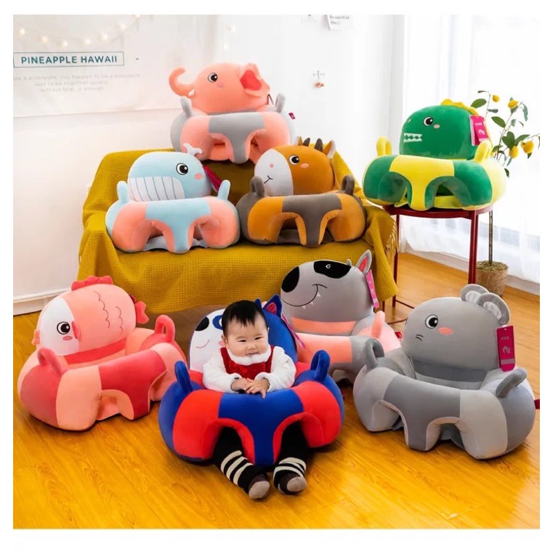 Ghế tập ngồi, ăn dặm hình thú nhồi bông cho bé, trẻ em sơ sinh cao cấp siêu cute nhiều màu được chọn mẫu - Tamoco