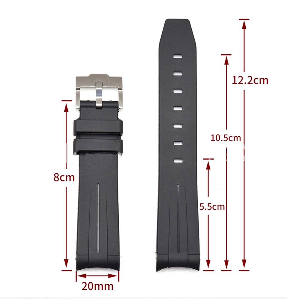 Dây Đeo Đồng Hồ Bằng Silicon TPU Dày 20mm 21mm 22mm Cho Rolex