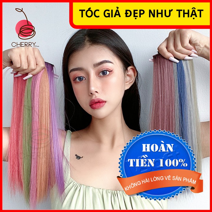 Tóc Giả Đẹp Như Thật Nối Dài Highlight Nhiều Màu, Phong Cách Hàn Quốc, Cá Tính, Trẻ Trung