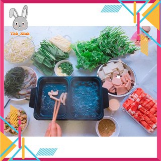 [BẢO HÀNH 12 TH]Bếp nướng lẩu 2 in 1 Mini Hàn Quốc🍢🥘 - Bếp Điện Đa Năng Cofy -Nồi Đôi Mini Nướng và Lẩu Cofy 2 trong 1