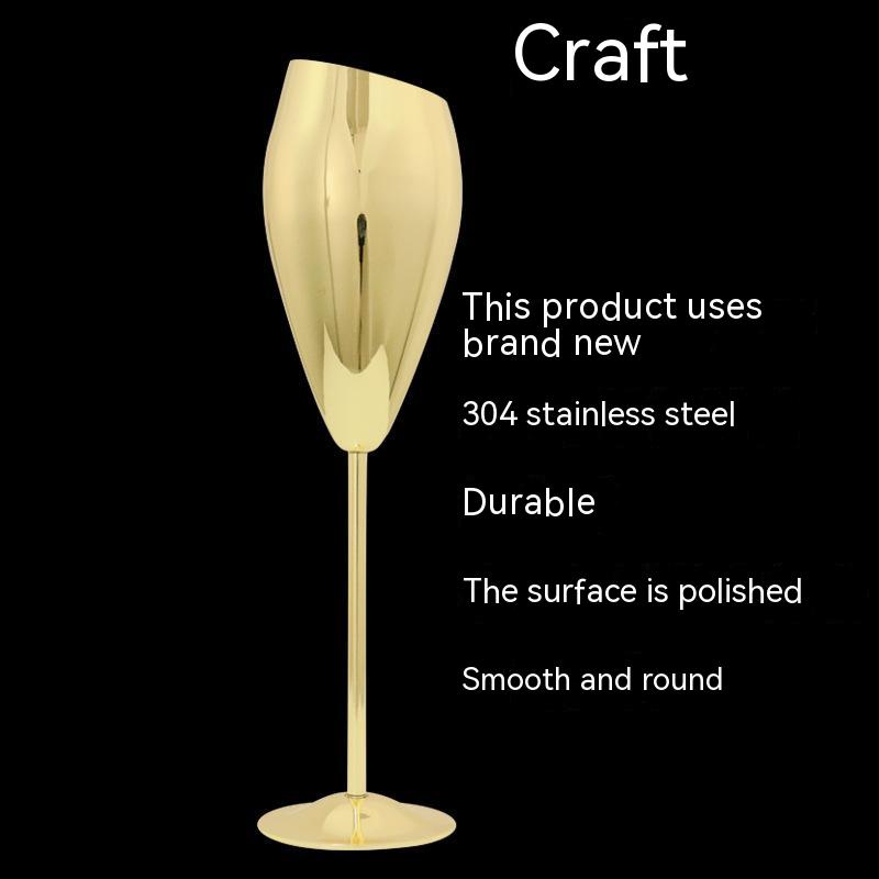 Ly Thủy Tinh Uống Rượu Vang Bằng Thép Không Gỉ 304 Cao Cấp Kính