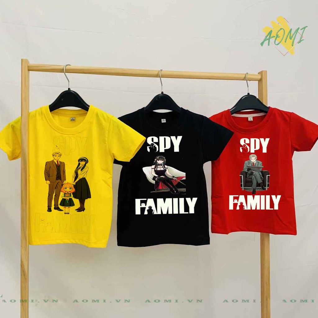 ÁO THUN UNISEX family X spy PHÔNG VÀNG TAY NGẮN NAM NỮ GIA ĐÌNH CẶP ĐÔI SIZE TRẺ EM BÉ TRAI GÁI AOMIVN