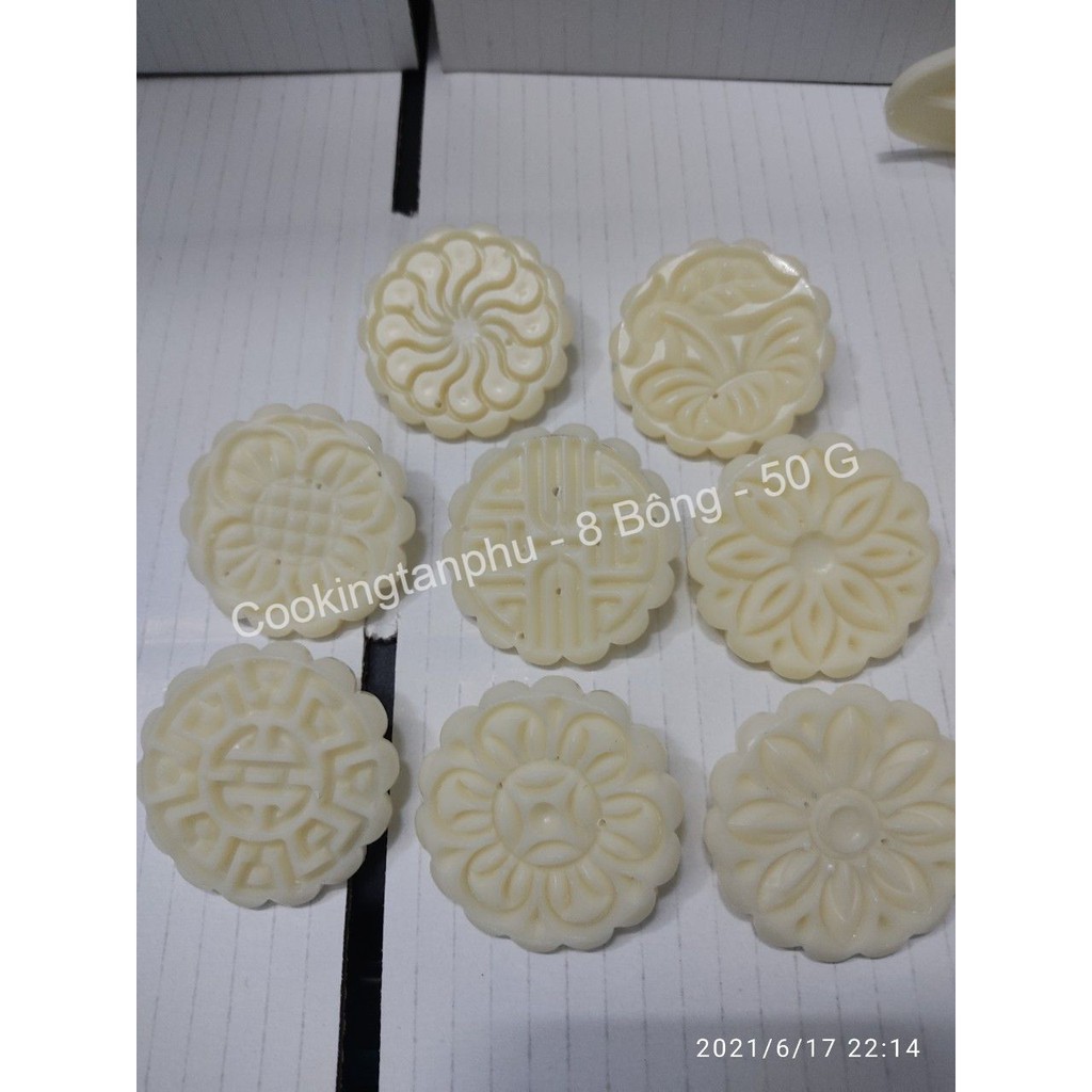 Khuôn Trung Thu 8 Mặt Bông 50 gram