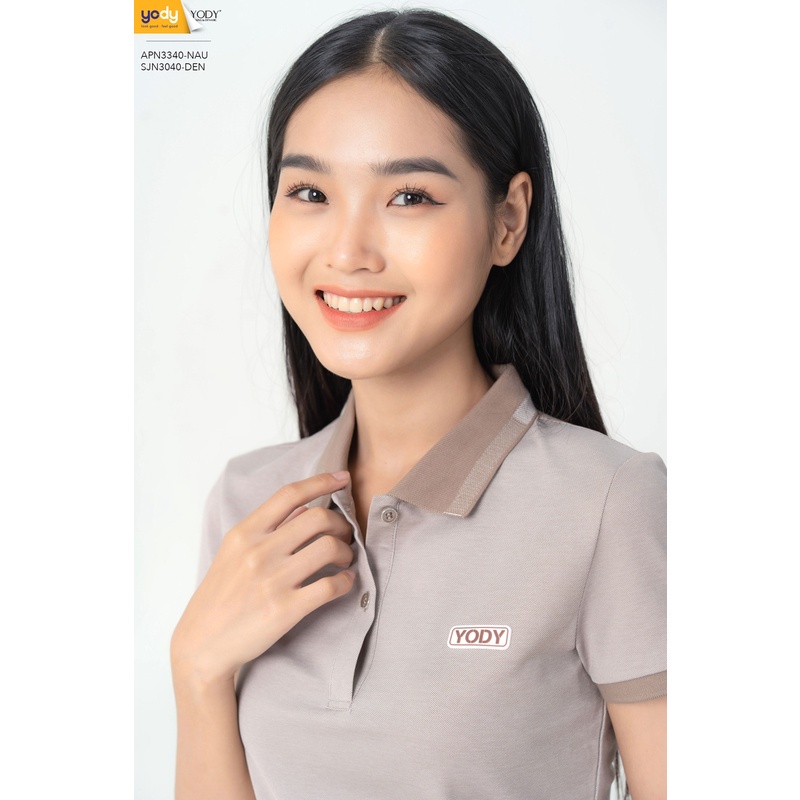 Áo Polo Thời Trang nữ YODY Phối Bo Mắt Chim Basic - Áo thun polo cá sấu chất vải Cotton co dãn 4 chiều - APN3340