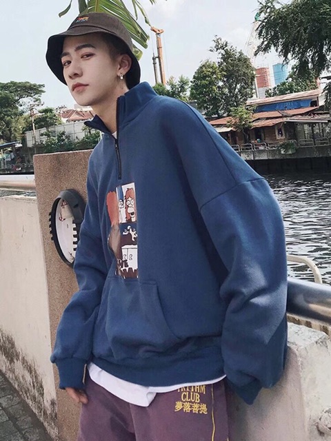 (Freeship từ 99K)#145k W777 SIÊU PHẨM ÁO NỈ HOT NHẤT MÙA ĐÔNG 2018 xanh/trắng .Size :S-XXL | BigBuy360 - bigbuy360.vn