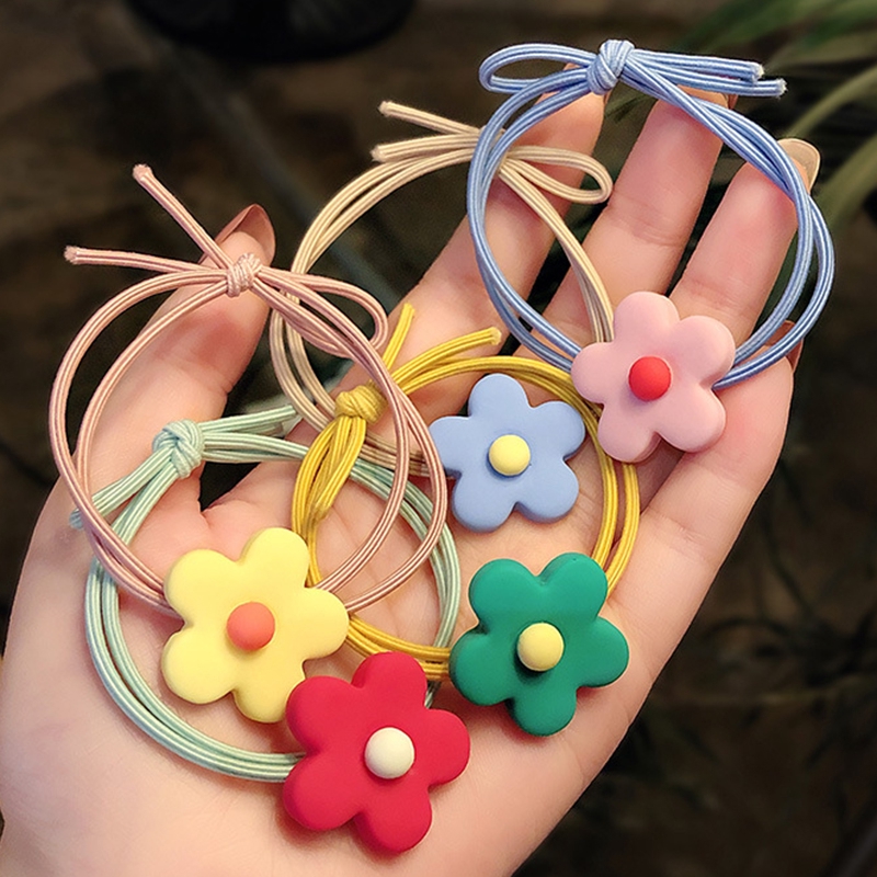 Dây buộc tóc trang trí hoa co giãn tốt dễ thương cho nữ