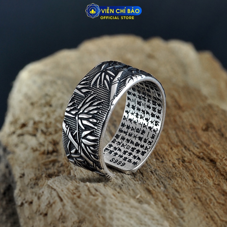 Nhẫn bạc nam thiền trúc lâm chất liệu bạc Thái thương hiệu Viễn Chí Bảo N101115