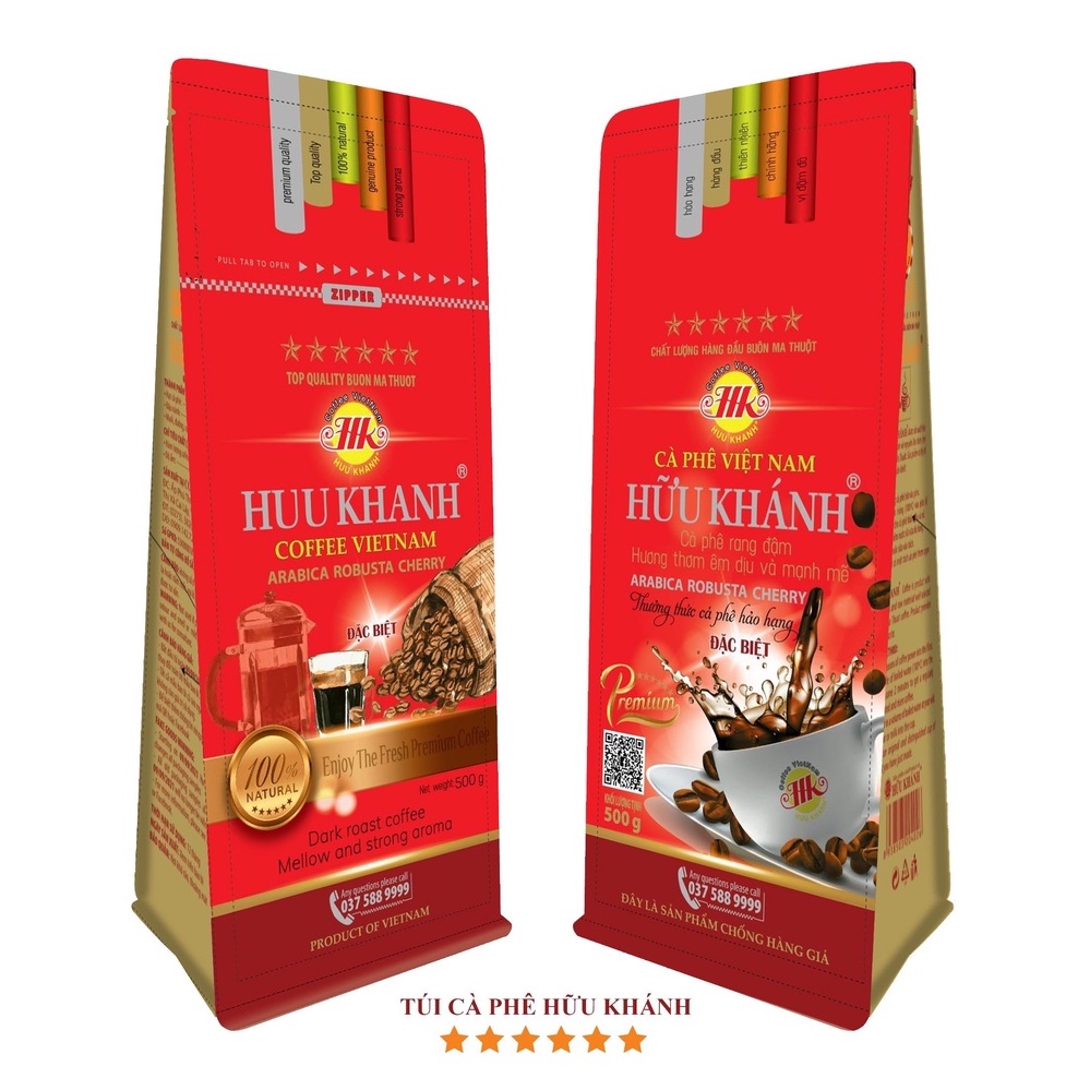 Cà phê bột Hữu Khánh CAO CẤP - HK 6 SAO Đặc Biệt (500gr) - HK ĐẲNG CẤP