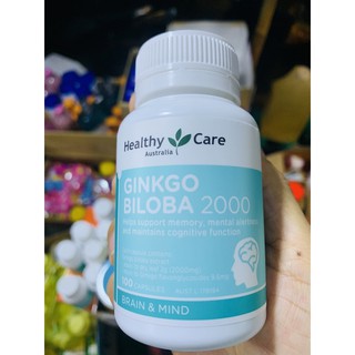 Viên uống bổ não Healthy Care Ginkgo Biloba 2000mg 100 Viên