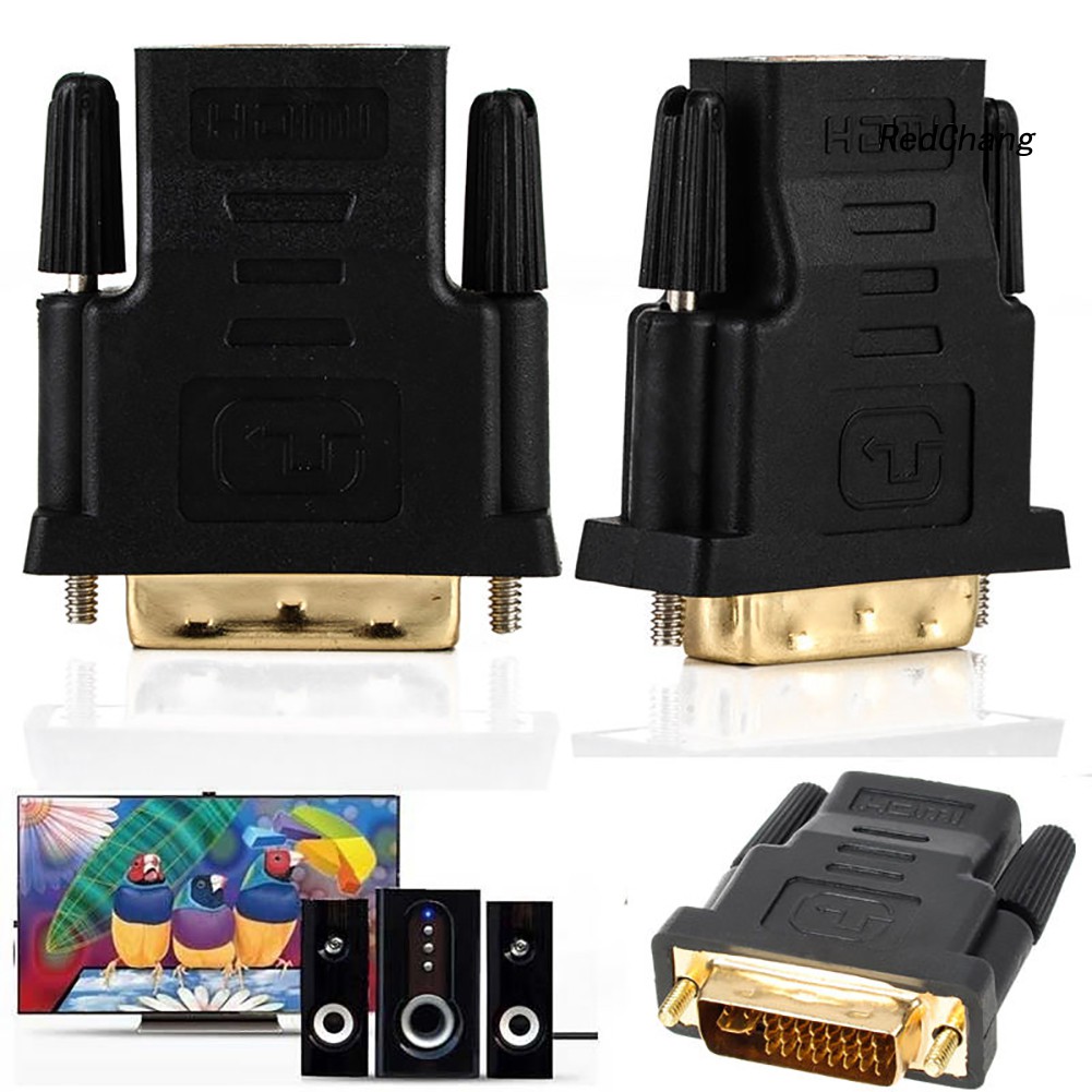 -SPQ- DOONJIEY DVI-D Dual Link 24+1 Male to HDMI Female Audio Video Adapter Connector