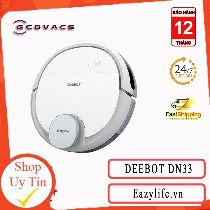 Máy Hút Bụi Lau Nhà Ecovacs Deebot DN33 ( OZMO 900 ) Công Nghệ Cảm Biến Thông Minh, Ưu Đãi Lớn 🌾 𝑺𝒅 𝑨𝒑𝒑 𝑻𝒊𝒆̂́𝒏𝒈 𝑽𝒊𝒆̣̂𝒕 🌾