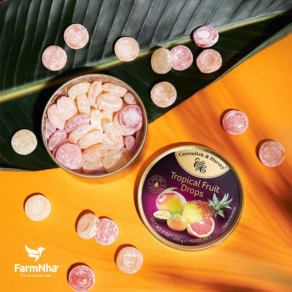 Kẹo Trái Cây Cavendish & Harvey Vị TROPICAL FRUIT Hộp 200gr - Hàng Chính Hãng