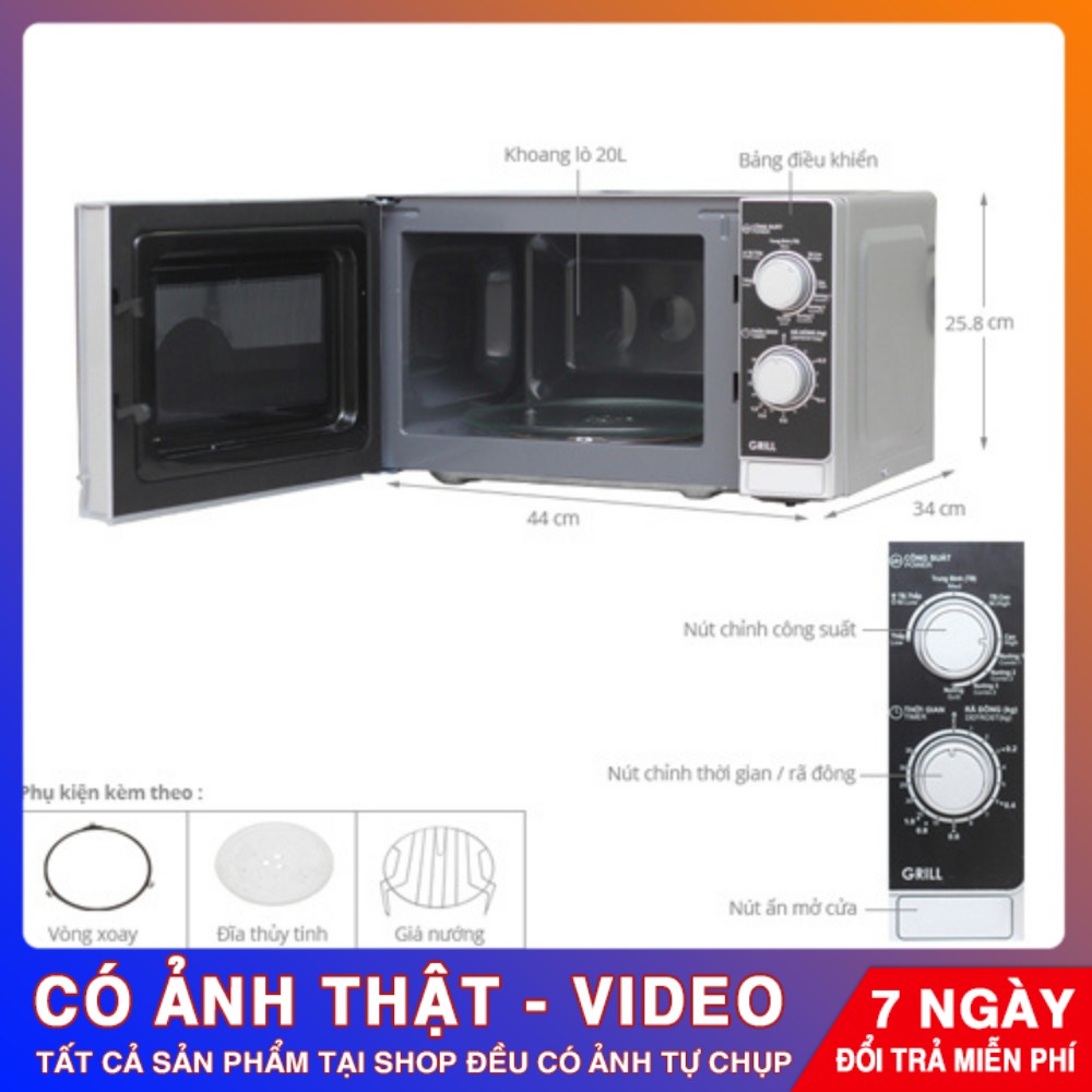 Lò Vi Sóng Sharp Có Nướng R-G223VN-SM 1000W – Chính Hãng Phân Phối – Bảo Hành 12 Tháng