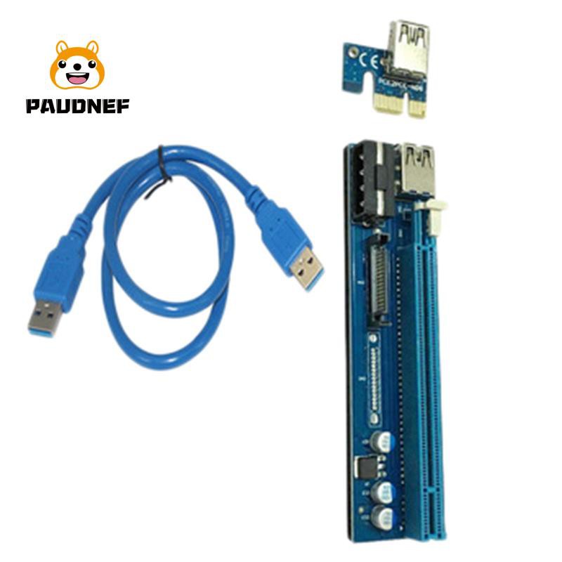 Card Chuyển Đổi Pci-E 1x Sang 16x, 4pin + Sata Tương Thích Với Win7 / 8 / 10