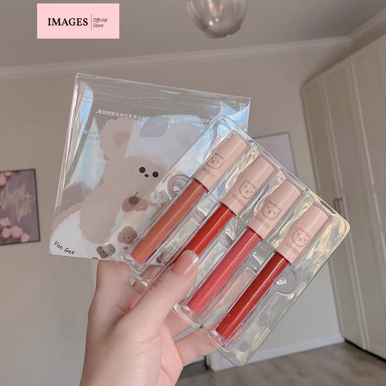 Set 4 Cây Son Kem Lì Vongee Version red, Lipstick 4 màu Lì Mịn Lâu Trôi | BigBuy360 - bigbuy360.vn