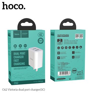 Cóc sạc điện thoại 2 cổng Hoco C62